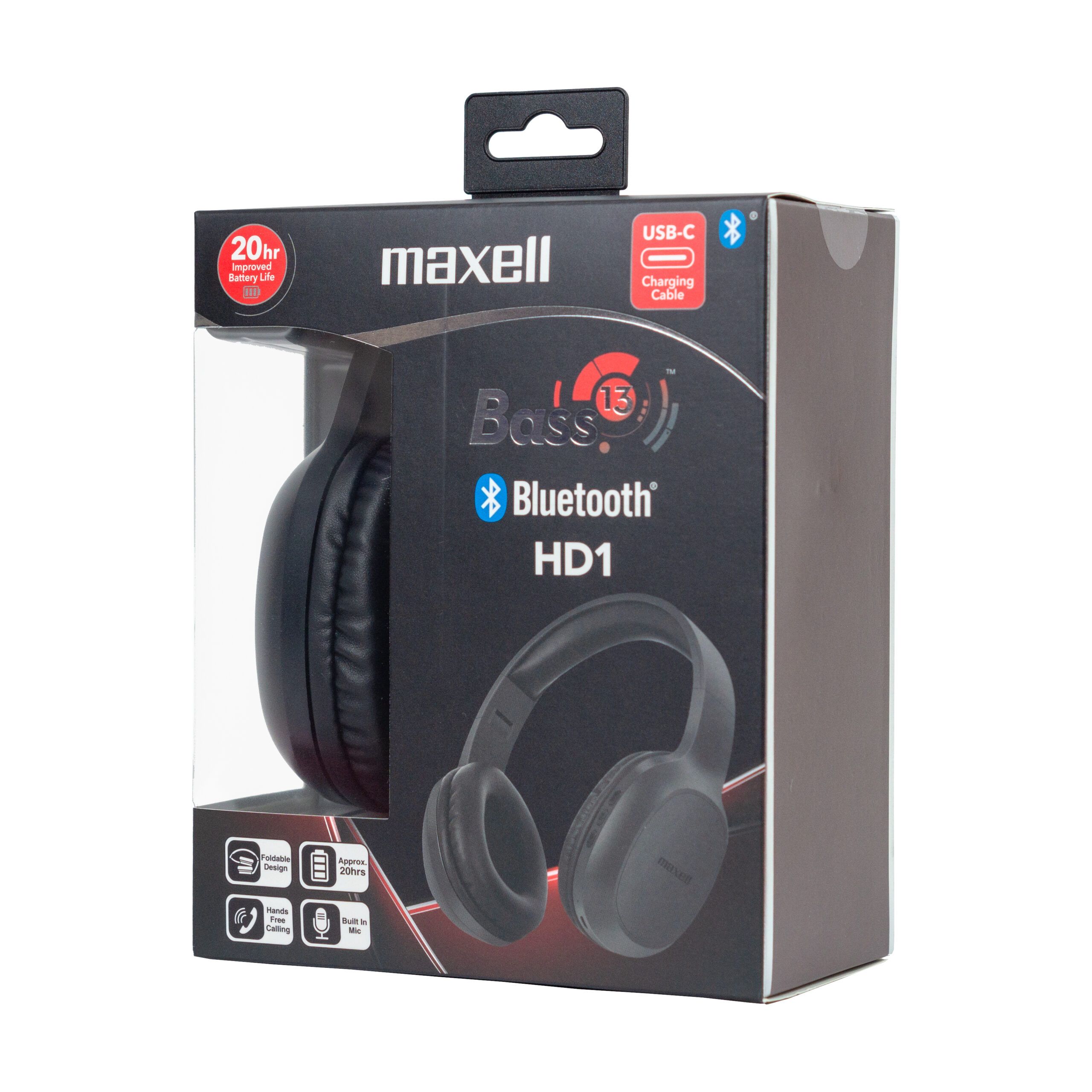 MAXELL SLUŠALICE BASS 13 HD1 C KONEKTOR BLUETOOTH 5.1 Crne