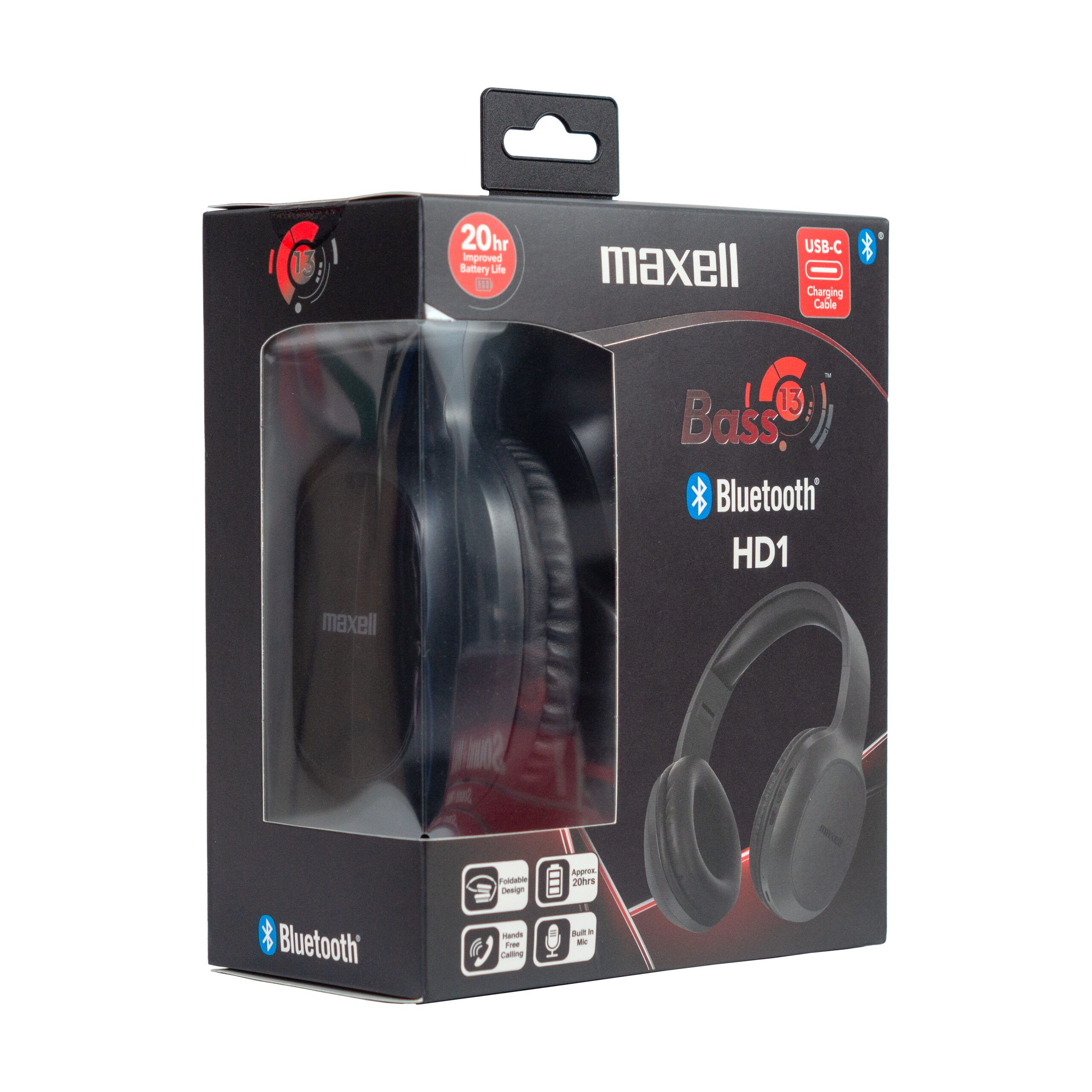 MAXELL SLUŠALICE BASS 13 HD1 C KONEKTOR BLUETOOTH 5.1 Crne