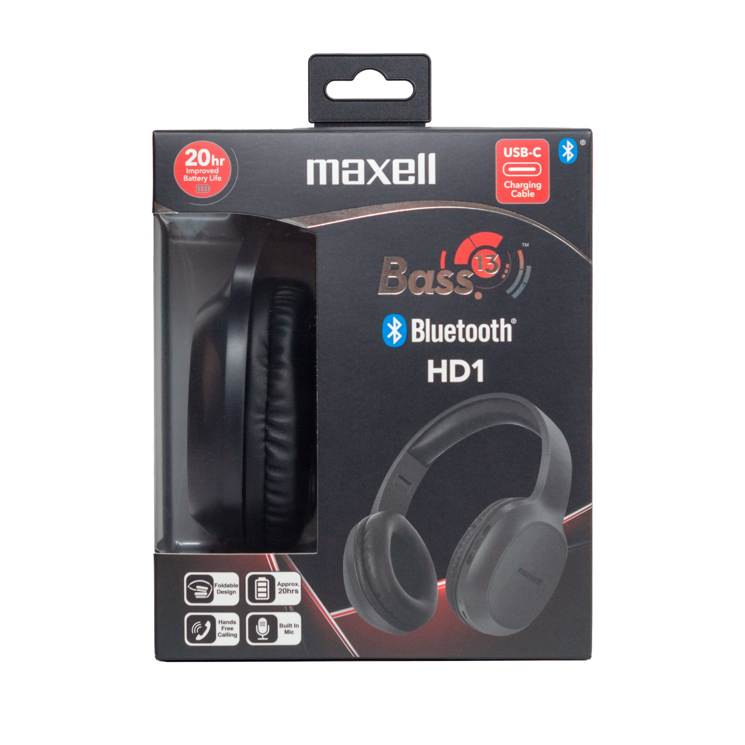 MAXELL SLUŠALICE BASS 13 HD1 C KONEKTOR BLUETOOTH 5.1 Crne