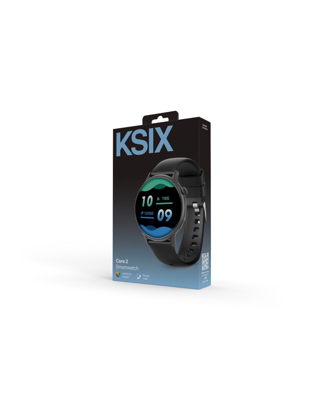 KSIX BXSW24N CORE2 AMOLED PAMETNI SAT, Crni