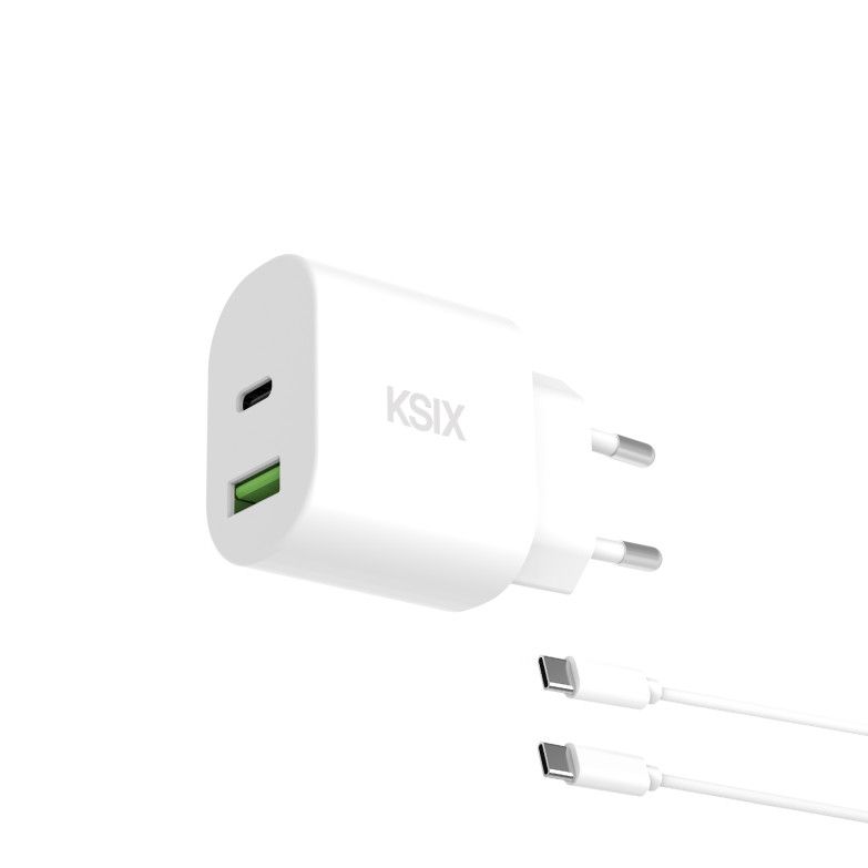 KSIX SET ZIDNI Punjač USB-C+USB-A KABL NA