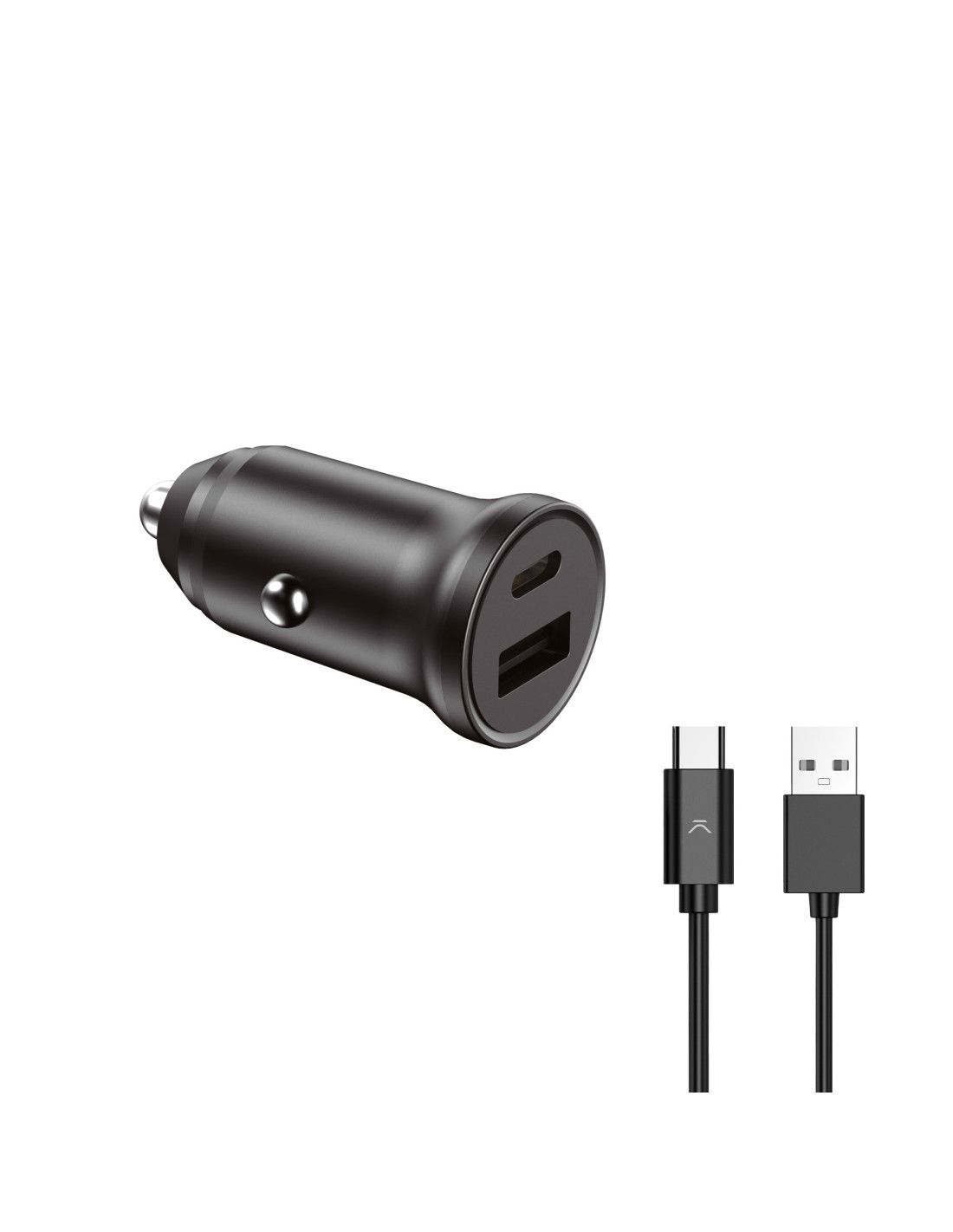 KSIX SET AUTO PUNJAČ USB-A+USB-C KABL NA TIP