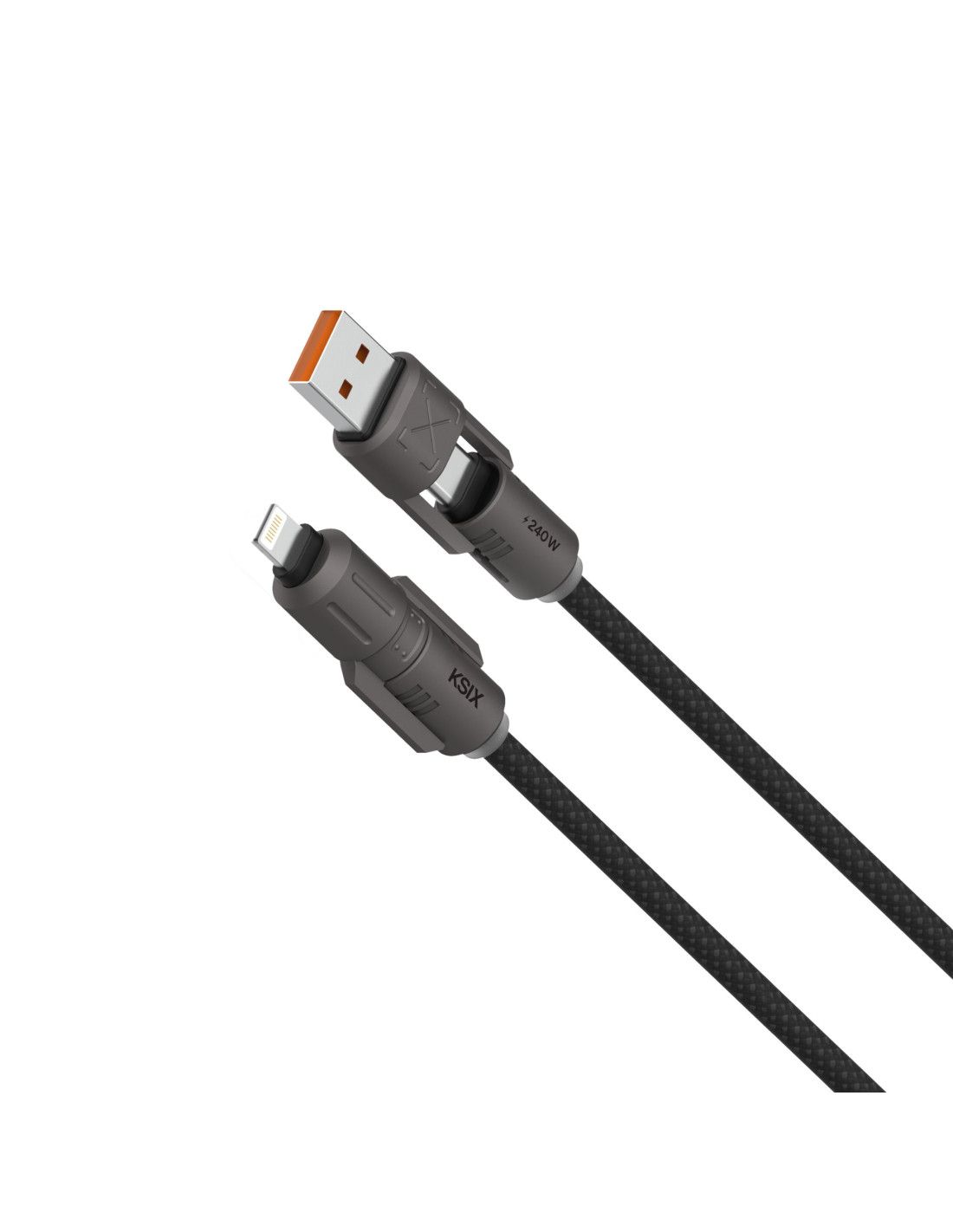 KSIX BCL240WAT01 KABL USB-A/C NA USB-C/LIGHT, 240W, ULTRA BRZI, Pleteni, 1M